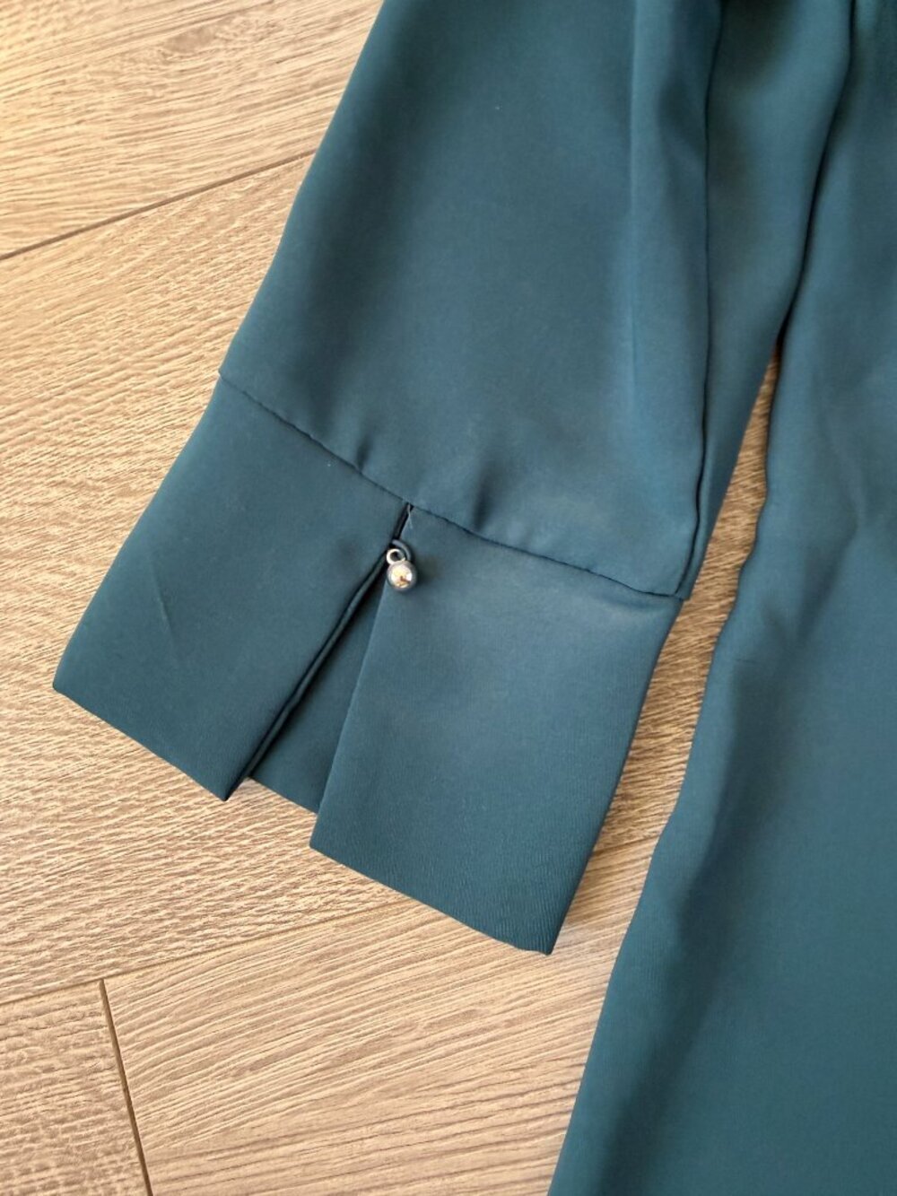 H&M Teal Shift Dress 3/4 Sleeve Boat Neck Career Dress Size 6 - Picture 10 of 11